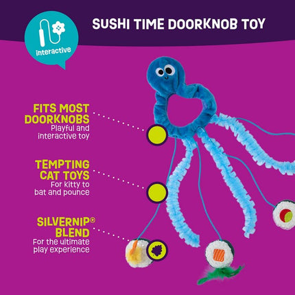 Mad Cat Sushi Door Knob Cat Toy Single