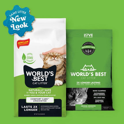World's Best Corn Cat Litter Comfort Care 6.8kg Quick Clumping