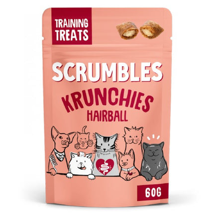 Scrumbles Krunchies Anti-hairball Cat Pillow Treats 60g