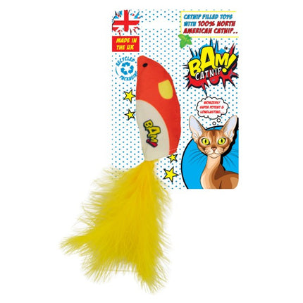 BAM Catnip Feather Mouse Cat Toy Single
