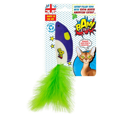 BAM Catnip Feather Mouse Cat Toy Single