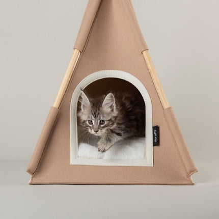 Scruffs Stockholm Felt Cat Teepee Tan Cat Bed 40cm
