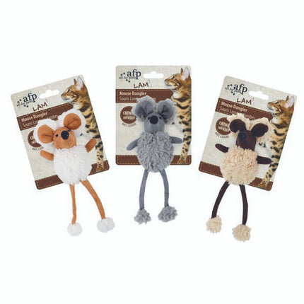 All For Paws Lamb Wool Flying Mouse Wand with Catnip