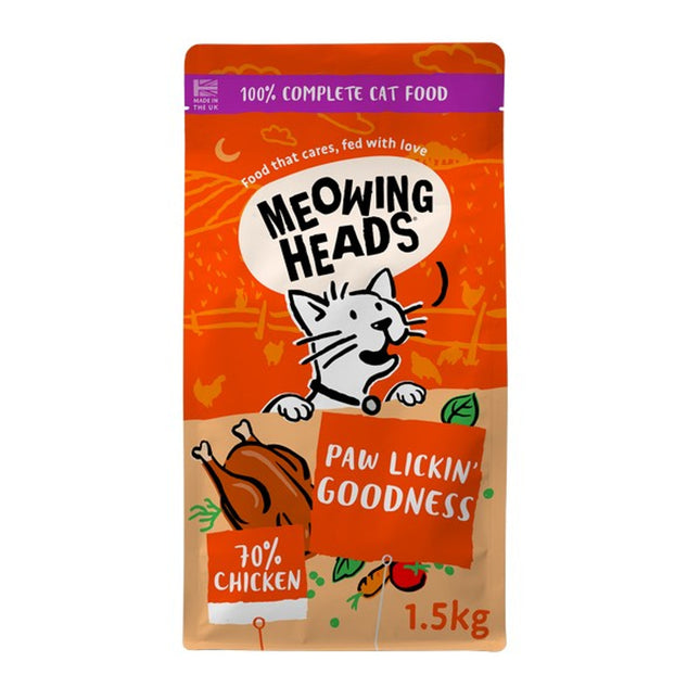 Meowing Heads Paw Lickin Chicken Dry Cat Food 1.5kg Bag