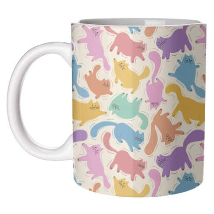 Rainbow Playful Cats Ceramic 11oz Coffee Mug with Gift Box