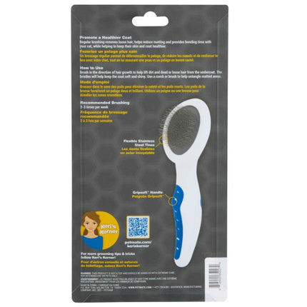 JW Gripsoft Cat Slicker Brush with Ergonomic Rubber-Sheathed Handle