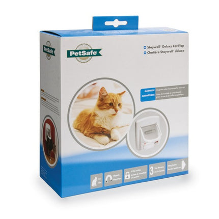 Staywell Magnetic Cat Flap 400 White Secure Magnetic Pet Door