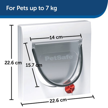 Staywell Manual 4-Way Locking Classic Cat Flap White Tunnel Included