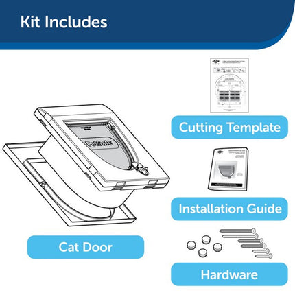 Staywell Manual 4-Way Locking Classic Cat Flap White Tunnel Included
