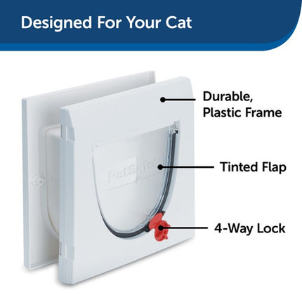 Staywell Manual 4-Way Locking Classic Cat Flap White Tunnel Included