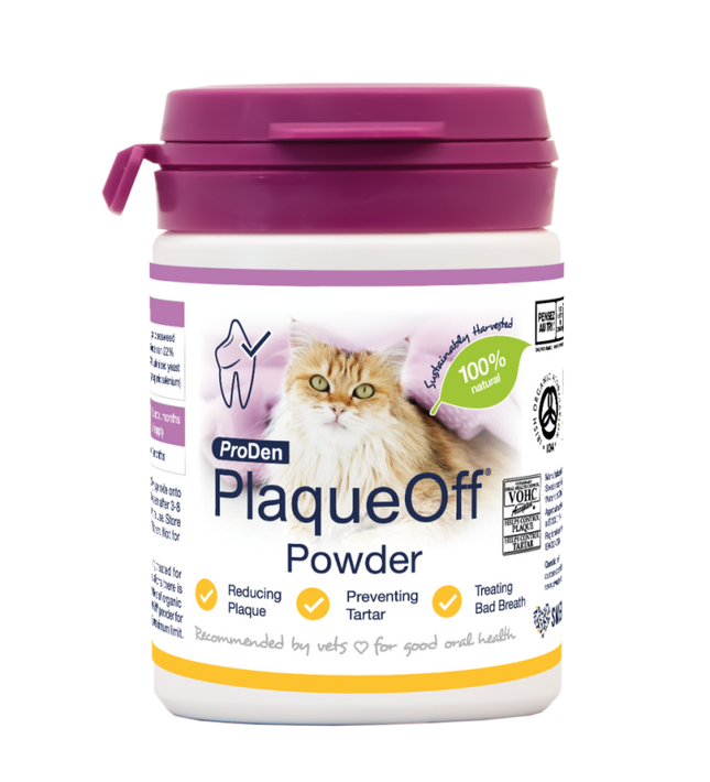 PlaqueOff Cat Dental Powder 40g — Natural Seaweed Breath Freshener