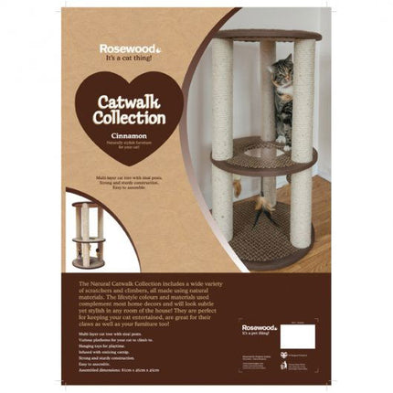 Rosewood Catwalk Cinnamon Multi-Level Sisal Cat Scratching Post 45x45x81cm
