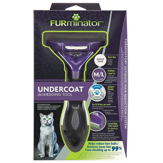 Furminator Undercoat Deshedding Tool for Medium/Large Long-Hair Cats