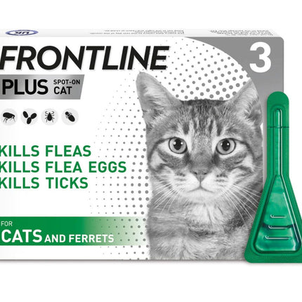 Frontline Plus Spot-On for Cats 3 Pipettes – Flea Tick Control