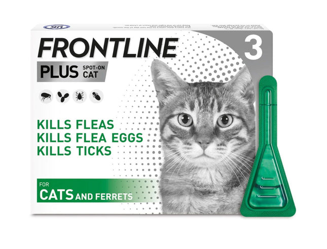 Frontline Plus Spot-On for Cats 3 Pipettes – Flea Tick Control