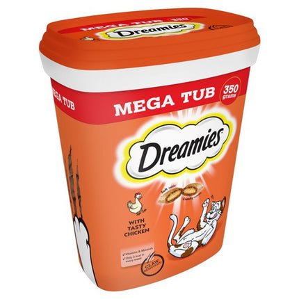 Dreamies Chicken Cat Treats Mega Tub 2×350g Crunchy Pockets