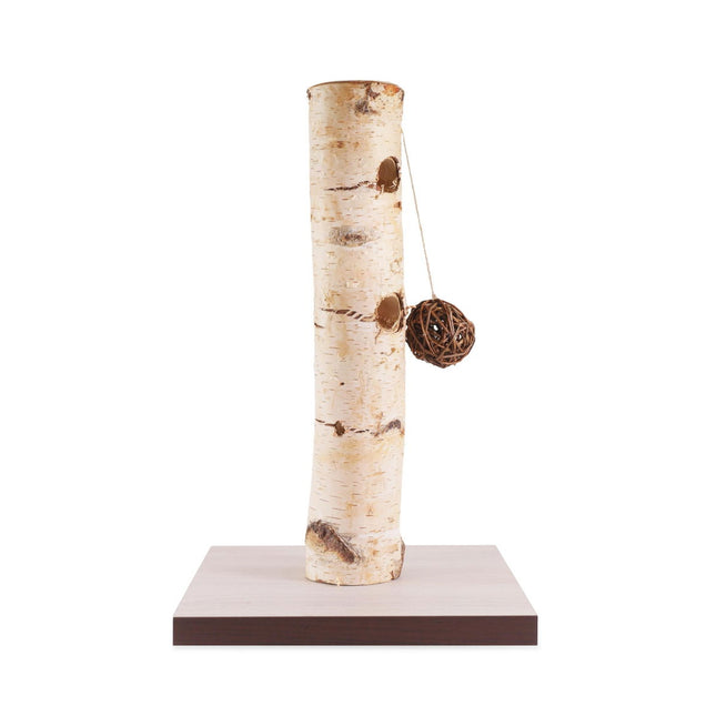 Natural Birch Cat Scratching Post Activity Tree with Catnip Toys