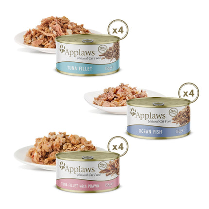 Applaws Adult Cat Food Fish Selection in Broth 12x156g Pack