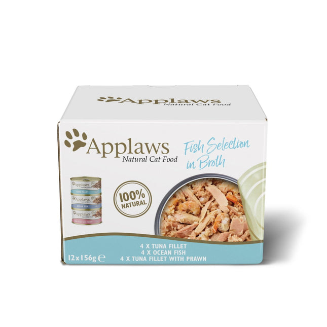 Applaws Adult Cat Food Fish Selection in Broth 12x156g Pack