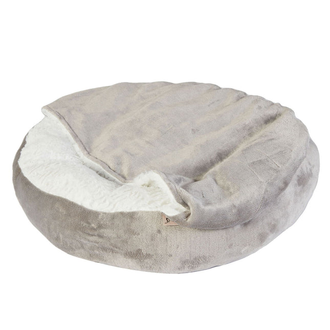 Dream Paws Cozy Hideaway Snuggle Pet Bed Sherpa Fleece