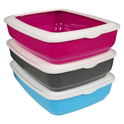 Savic Iriz 50 Cat Litter Tray with Removable Rim - White/Cold Grey