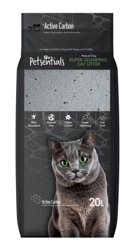 Petsentials Super Clumping Cat Litter Activated Carbon 20 Litre