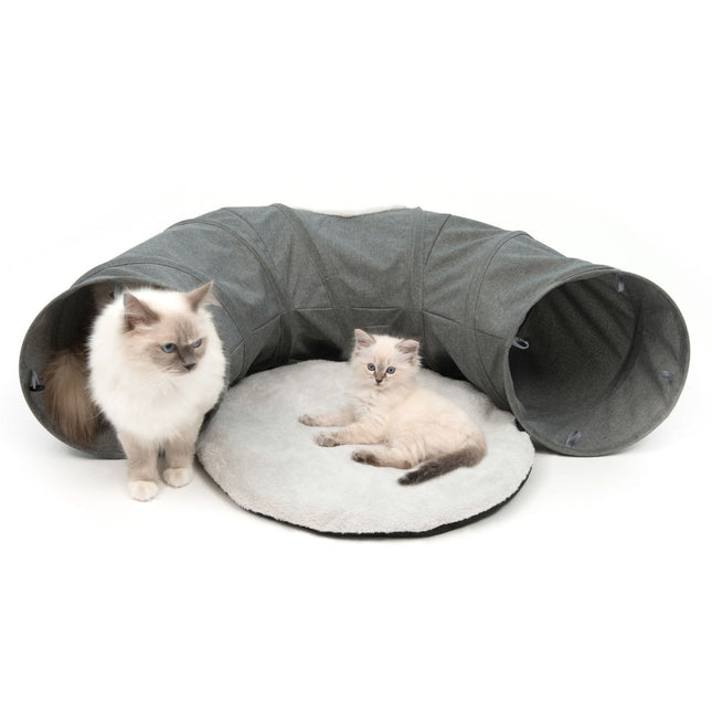Catit Vesper Grey Cat Play Tunnel with Padded Cushion