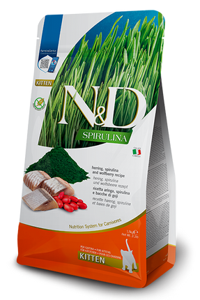 N&D Spirulina Herring Grain-Free Kitten Dry Food 1.5 kg