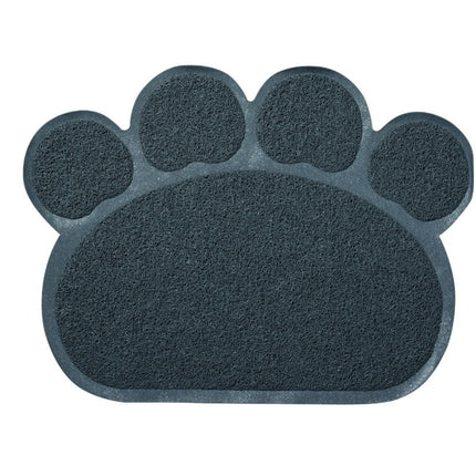 M-PETS Paw-Shaped Anti-Tracking Cat Litter Mat, Non-Slip Grey