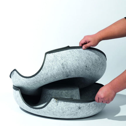 M-PETS Donut Tunnel Cat Bed with Cozy Plush Tunnel
