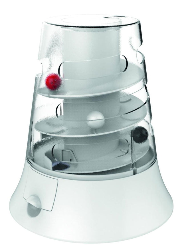 M-PETS Vortex Interactive Cat Toy Tower White 19.7cm Diameter