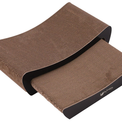 M-PETS Kansas Curved Double-Layer Corrugated Cardboard Cat Scratcher Lounge