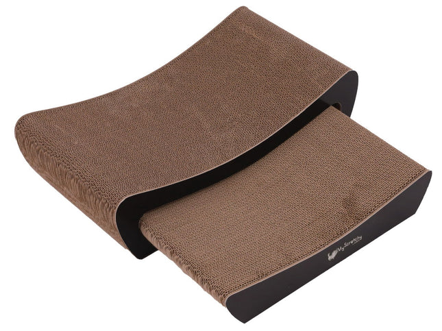 M-PETS Kansas Curved Double-Layer Corrugated Cardboard Cat Scratcher Lounge
