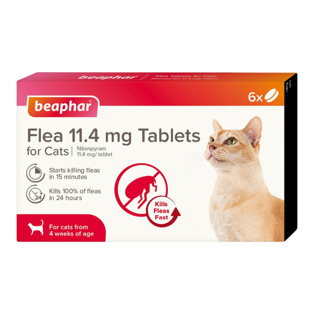 Beaphar Nitenpyram Flea Tablets for Cats Fast-Acting 6-Tablet Pack