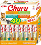Churu Chicken Variety 40-Pack Lickable Cat Treat Tubes Box