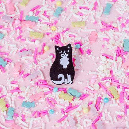 Black & White Cat Enamel Pin