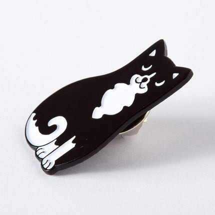 Black & White Cat Enamel Pin