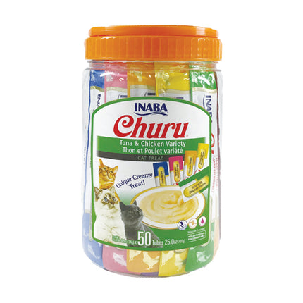 Churu 50-Pack Tuna and Chicken Cat Treats Hydrating Single-Serve Pouches