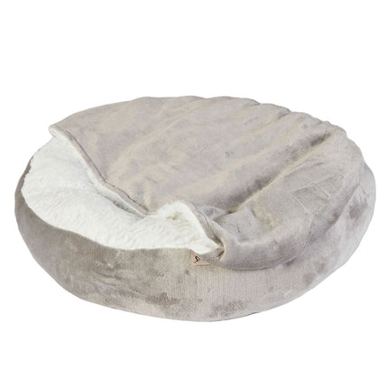 Dream Paws Cozy Hideaway enclosed cat bed, sherpa pet bed | Cat Universe
