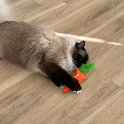 Mad Cat Kitty Carrot Plush Cat Toy with Silvervine Catnip Blend