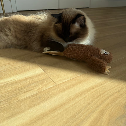 Mad Cat Plush Sloth Kicker Cat Toy with Feather Tail