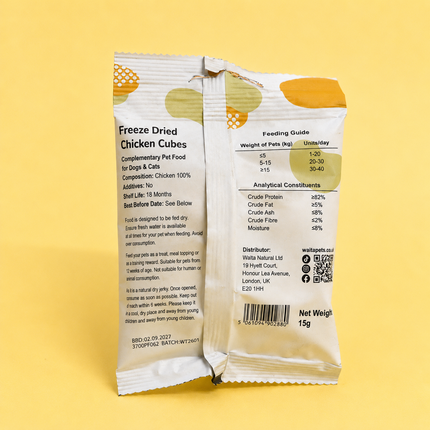 Waita Freeze-Dried Mini Chicken Cubes 0.5cm Bite-Sized Treats