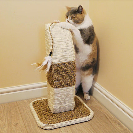 Rimini Sisal and Jute Cat Scratching Post with Feather Toy