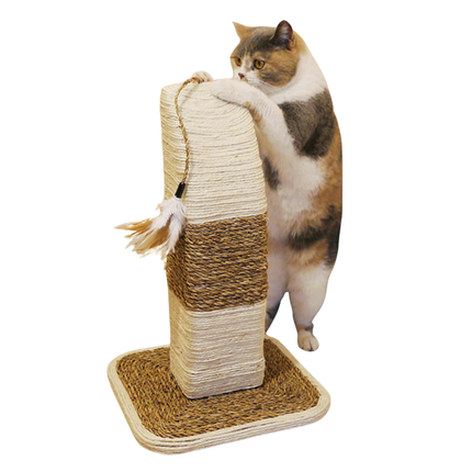 Rimini Sisal and Jute Cat Scratching Post with Feather Toy