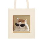 Cat Wearing Sunglasses Funny Meme Tote Bag: Premium White