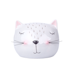 Helio Ferretti White Cat Money Bank With Whiskers: White