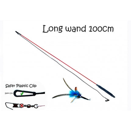 PurrSuit Interchangeable 100cm Long Cat Wand with Spinning Feather