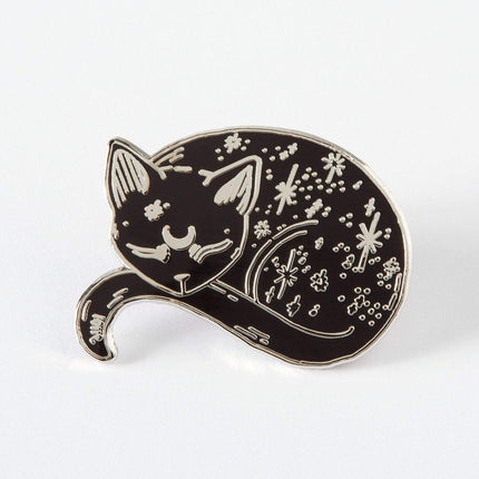 Mystical Cat Hard Enamel Pin Silver-Plated Cute Cat Badge