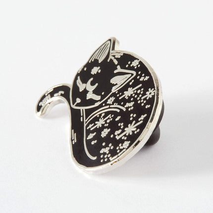 Mystical Cat Hard Enamel Pin Silver-Plated Cute Cat Badge
