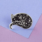Mystical Cat Hard Enamel Pin Silver-Plated Cute Cat Badge